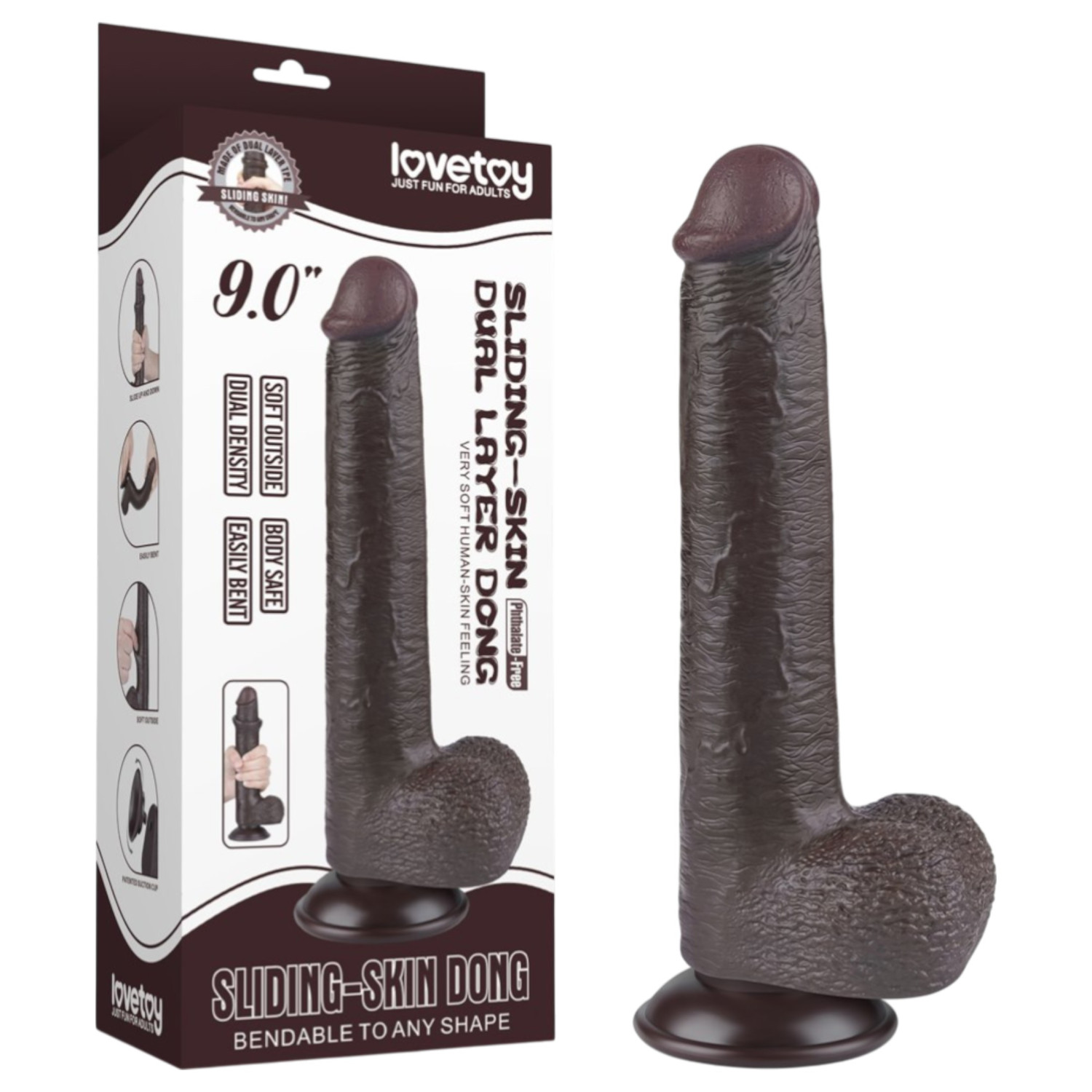 Sliding-Skin - přísavkový dvouvrstvý dildo - 20
