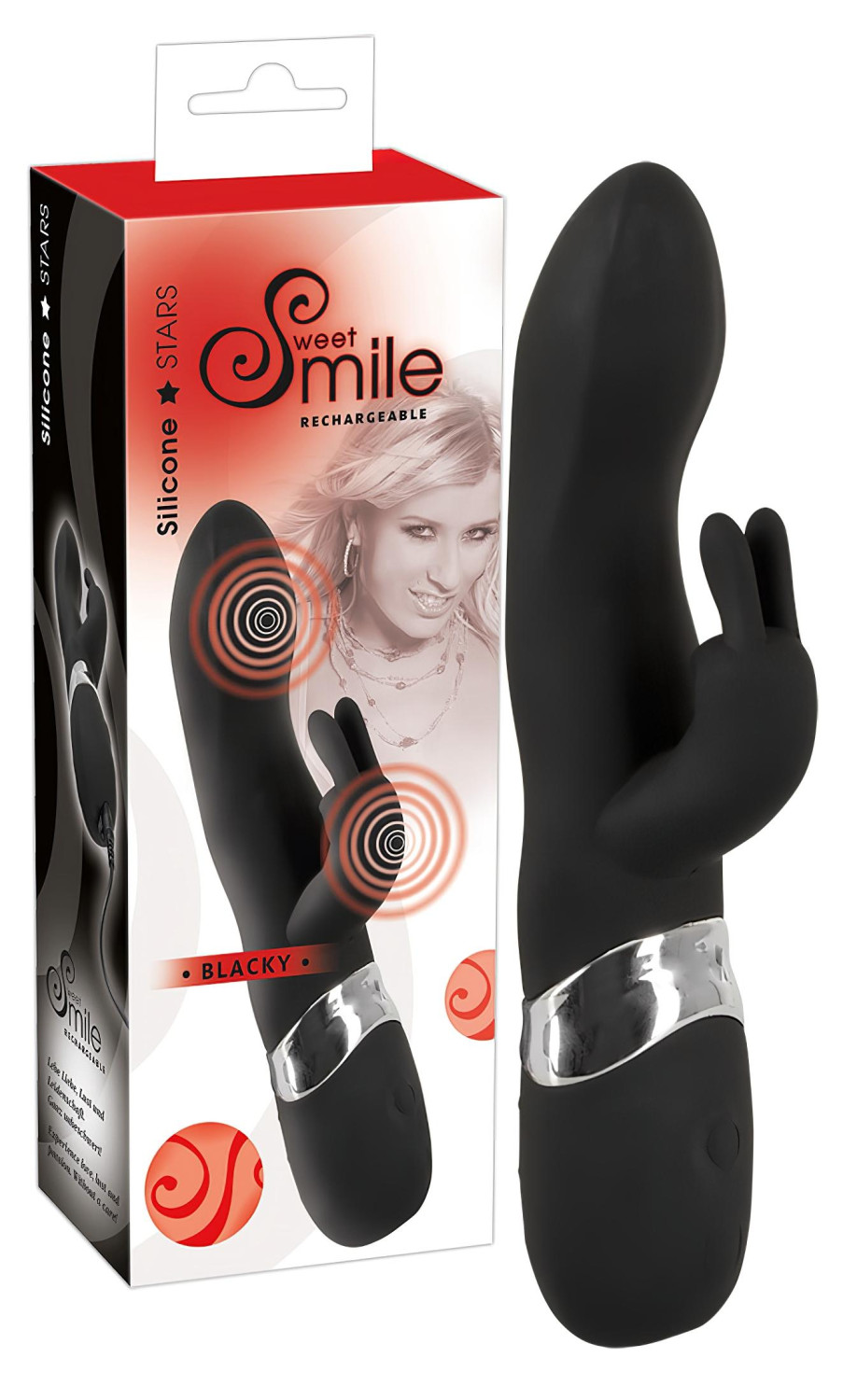 Smile - vibrátor s 2 motory - USB dobíjení - černý