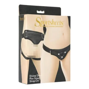 Sportsheets Plus Size - černý postroj pro připínací pomůcky
