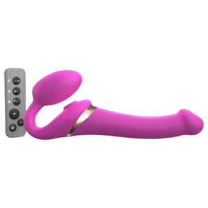 Strap-on-me M - připínací vibrátor s tlakovými vlnami - růžový