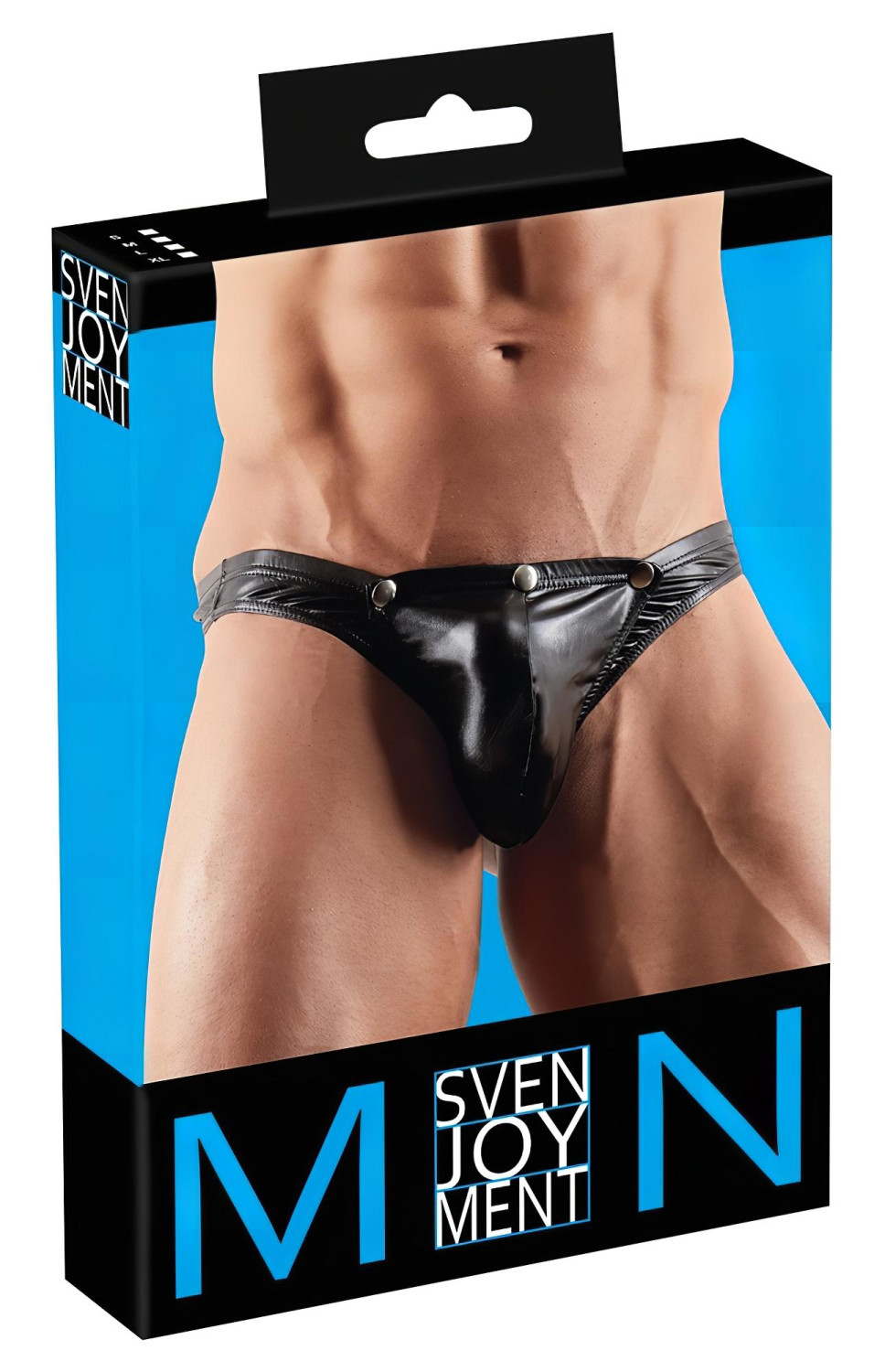 Svenjoyment - Pánské tangá se zapínáním na patentky (černé) - XL