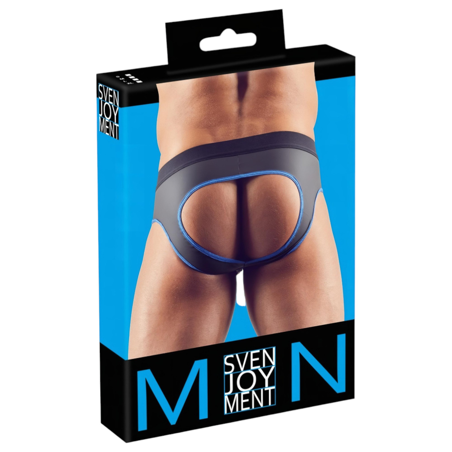 Svenjoyment - otevřené jock slipy - černá/modrá - M