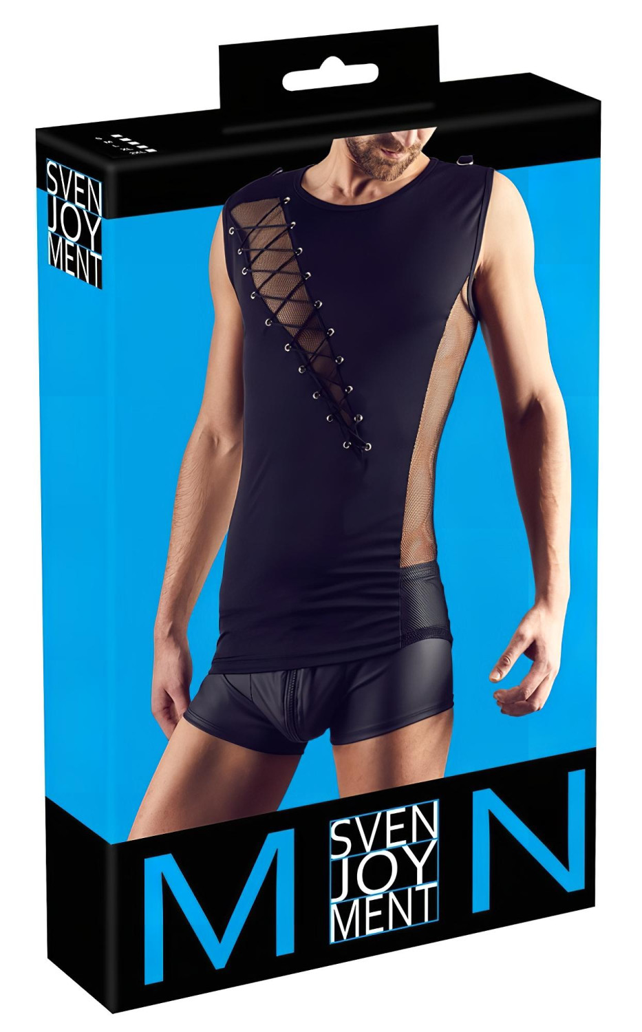 Svenjoyment - pánské krajkové tílko - černá - M