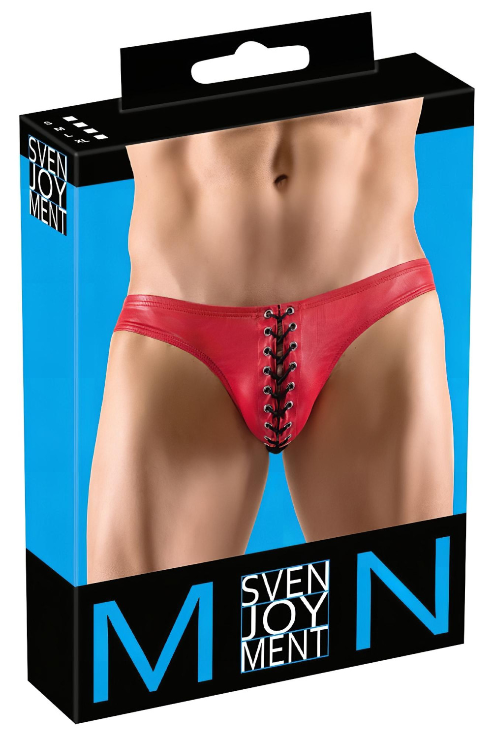 Svenjoyment - pánské slipy s černým šněrováním - červené - M