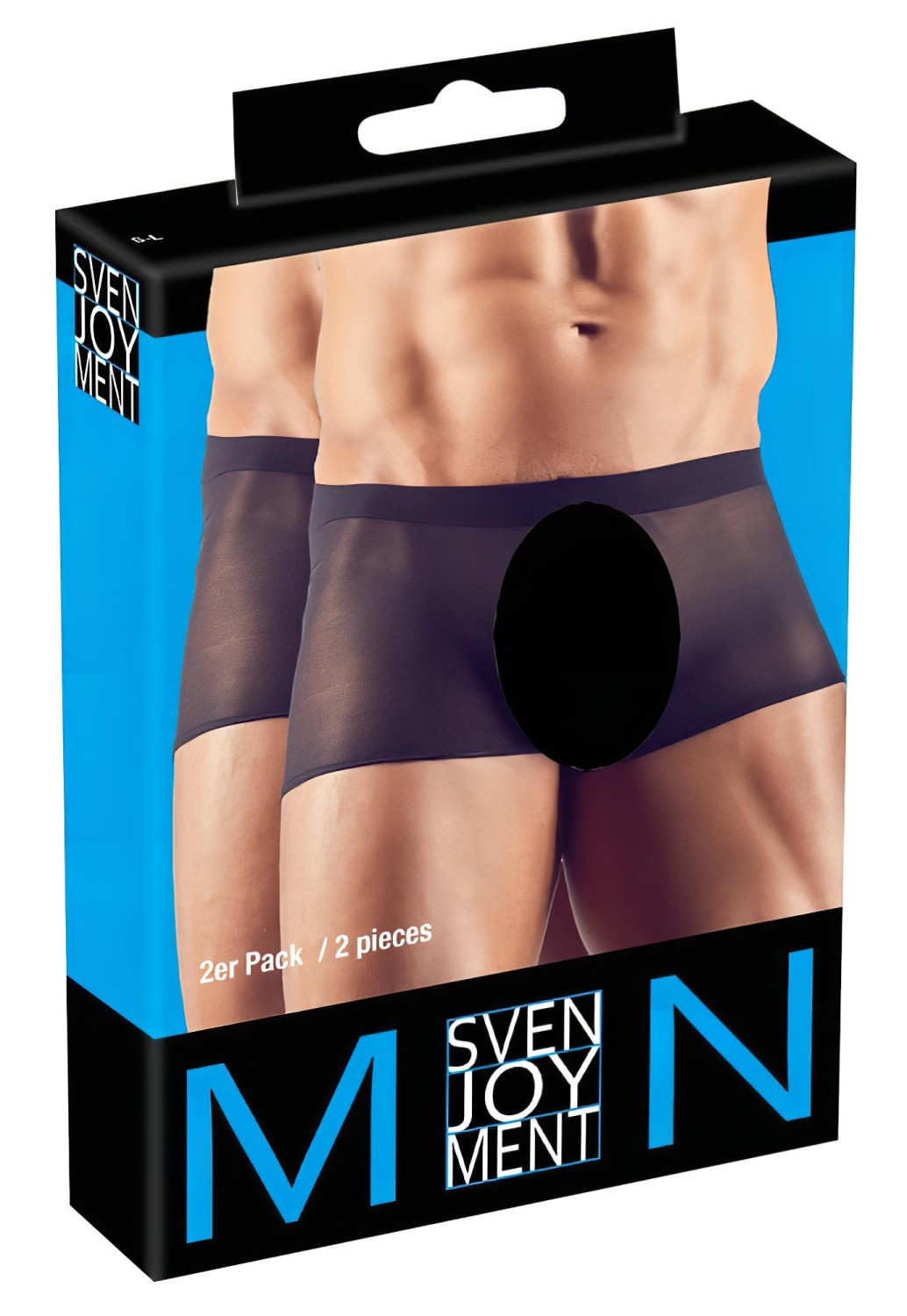 Svenjoyment - pánský průhledný boxerkový set - černý - 2 díly - S-L