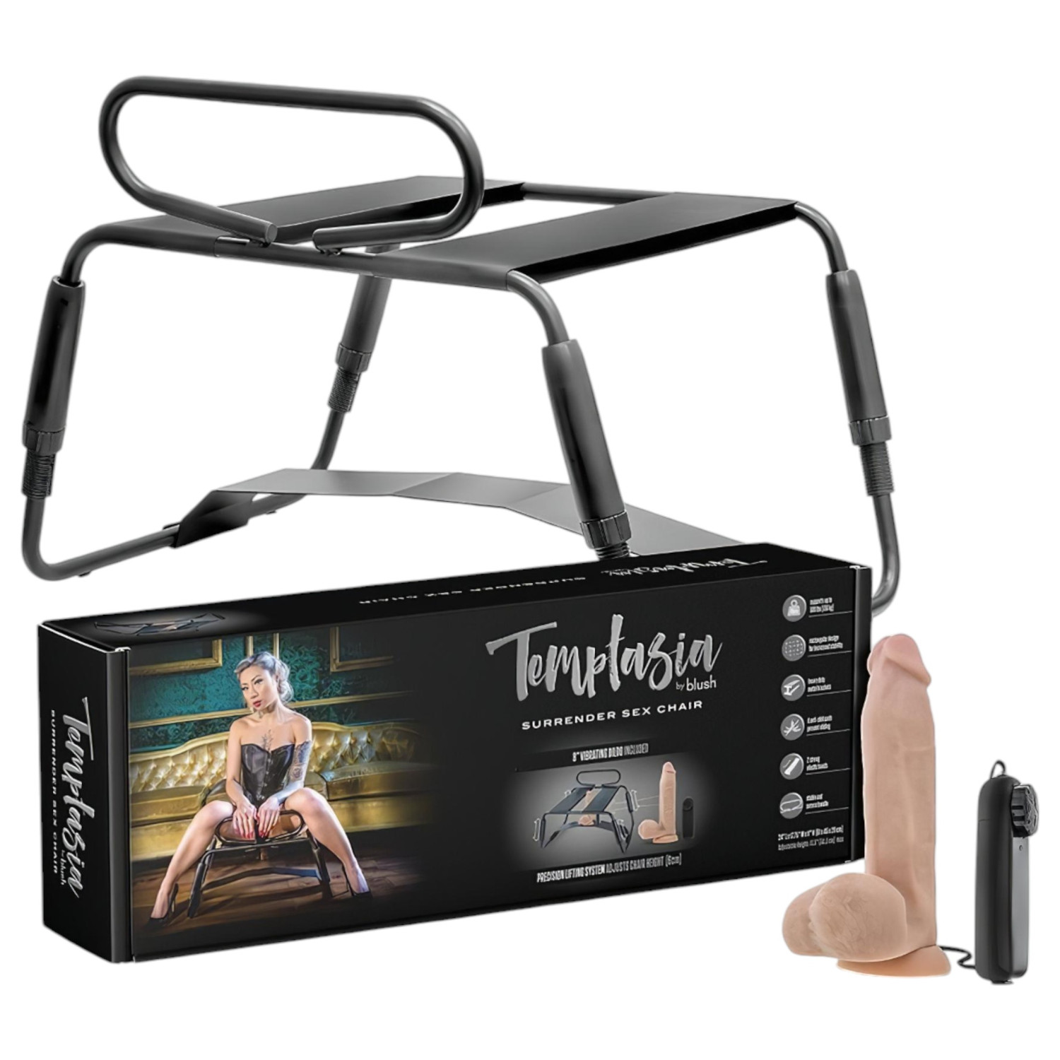 Temptasia - sexuální židle s vibrátorem - černá/béžová
