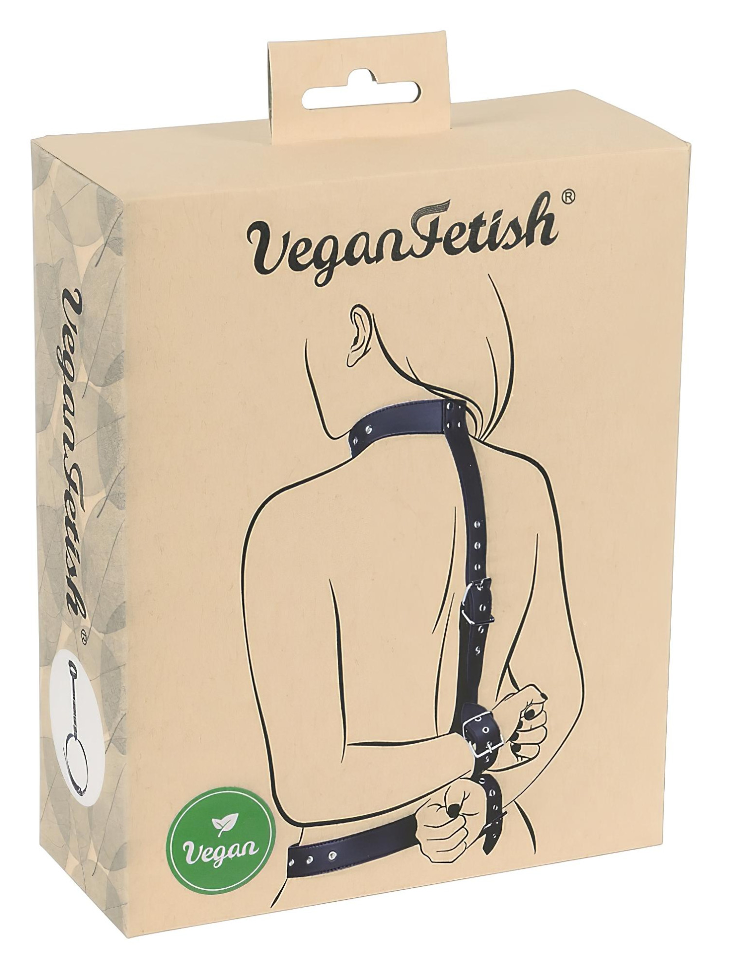 Vegan Fetish - poutací sada na ruce za záda - černá