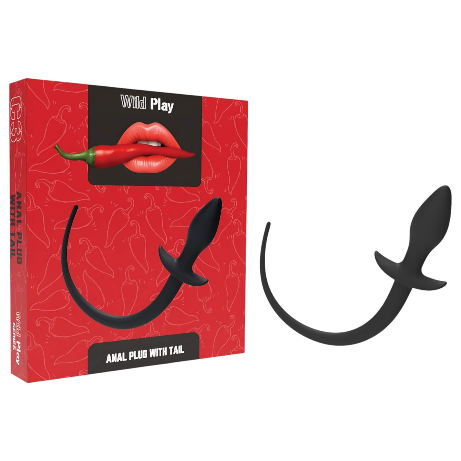 Wild Play - anální kolík s ocasem - silikon černý