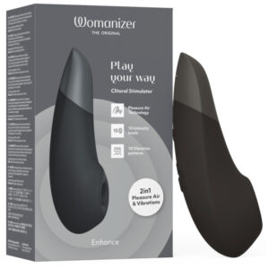 Womanizer Enhance 2v1 sací stimulátor klitorisu s tlakovými vlnami + vibrátor (černý)