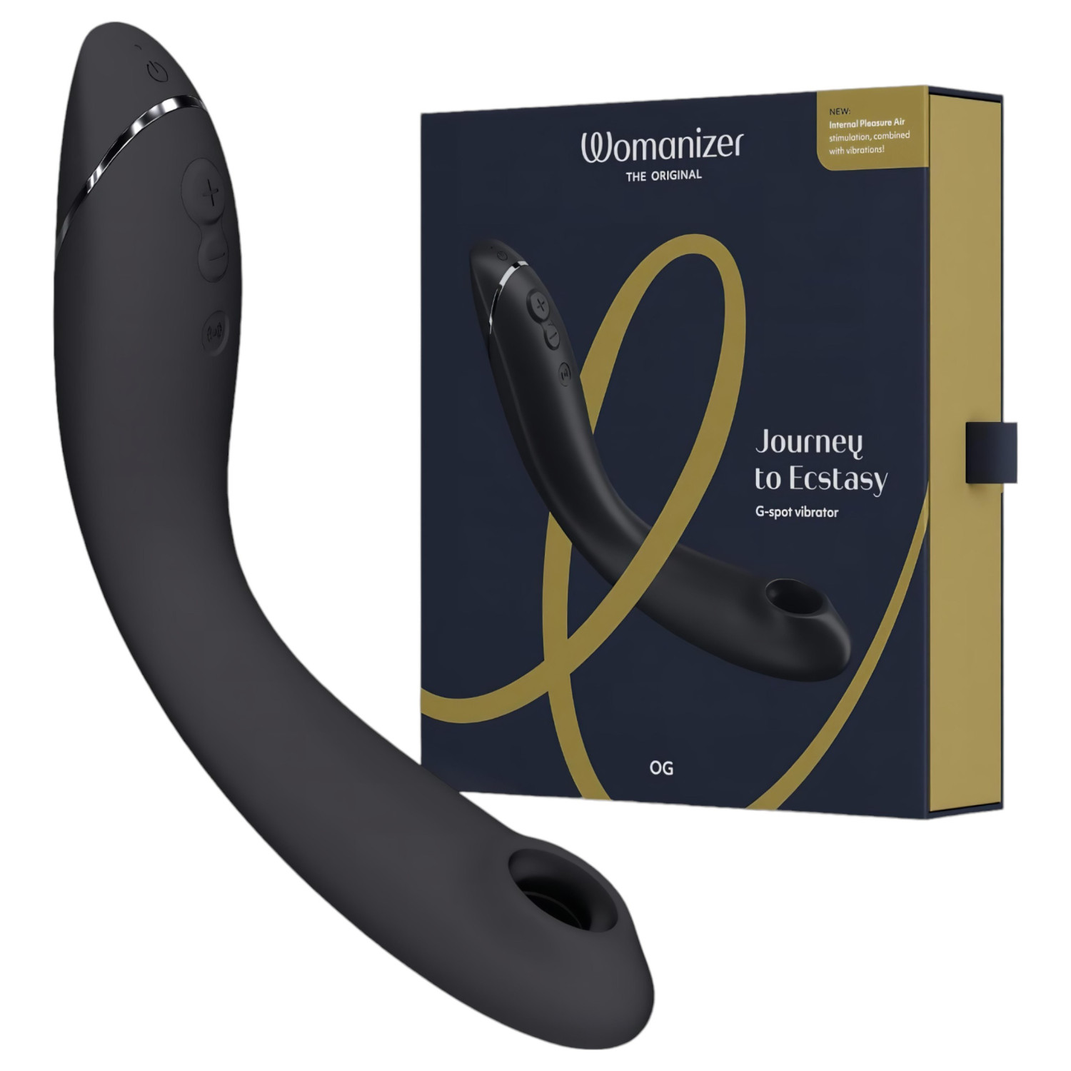 Womanizer OG - dobíjecí vibrátor 2v1 s tlakovou stimulací - černý