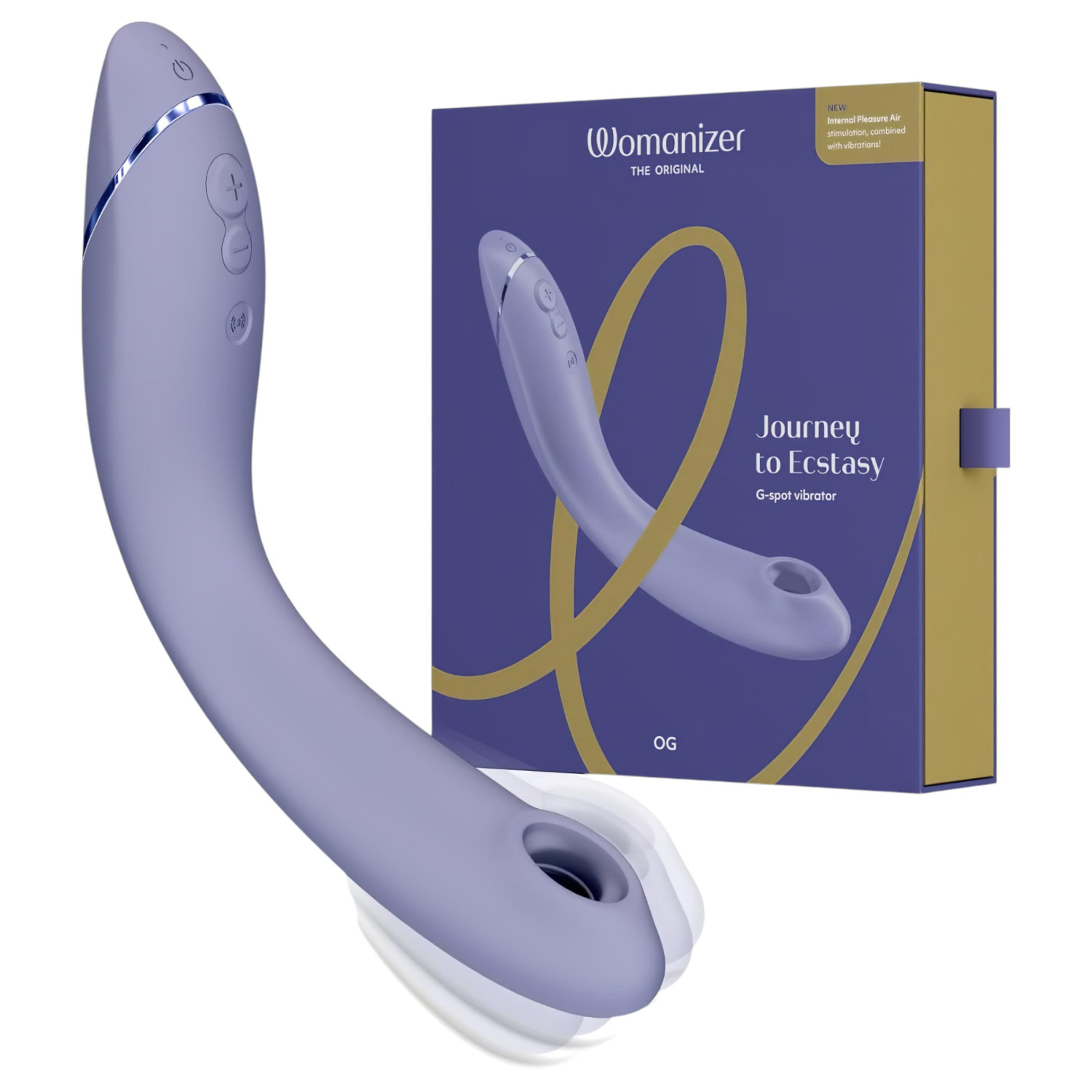 Womanizer OG - vibrátor na G-bod s tlakovými vlnami 2v1 - dobíjecí - fialový