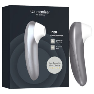 Womanizer Pro - stimulátor klitorisu s tlakovými vlnami (šedý)