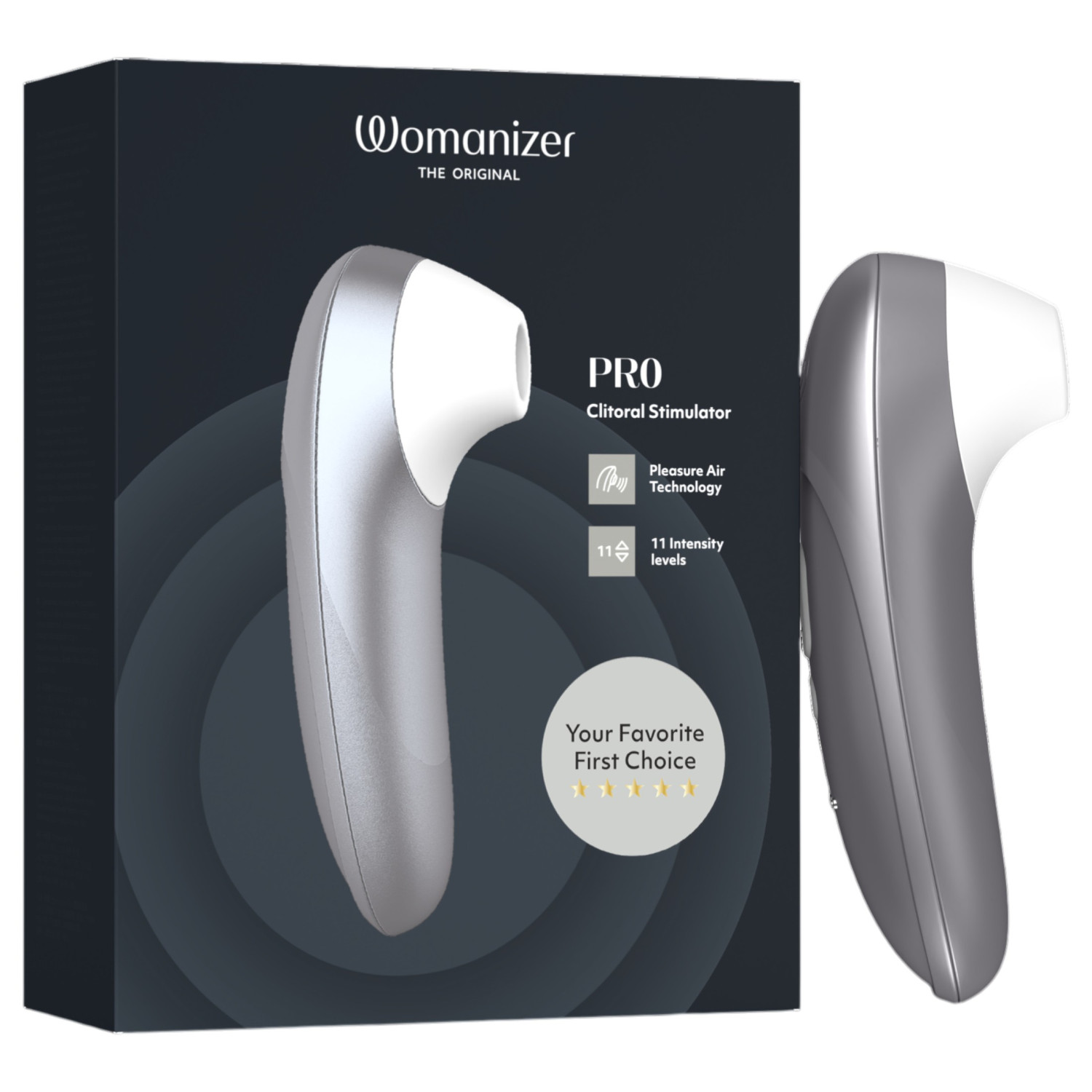 Womanizer Pro - stimulátor klitorisu s tlakovými vlnami (šedý)
