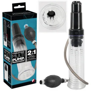 You2Toys - 2v1 vakuová pumpa a masturbátor - průhledný