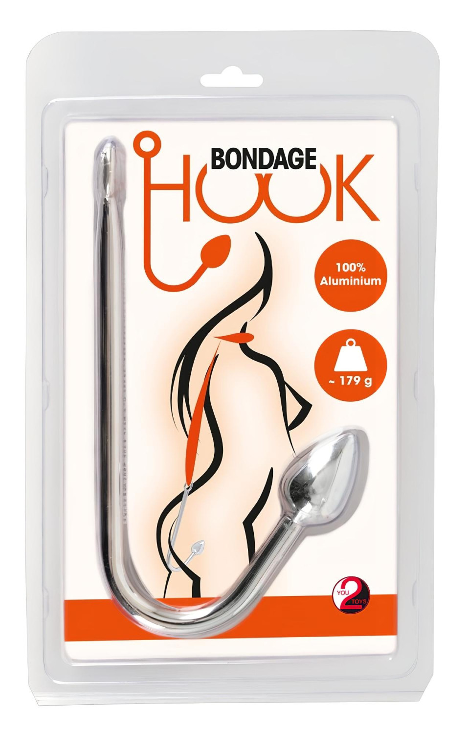 You2Toys - anální hák - hliník - 179 g - stříbrný