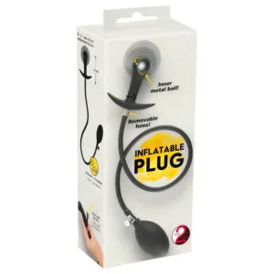 You2Toys - anální kolík s kuličkami a pumpou - černý