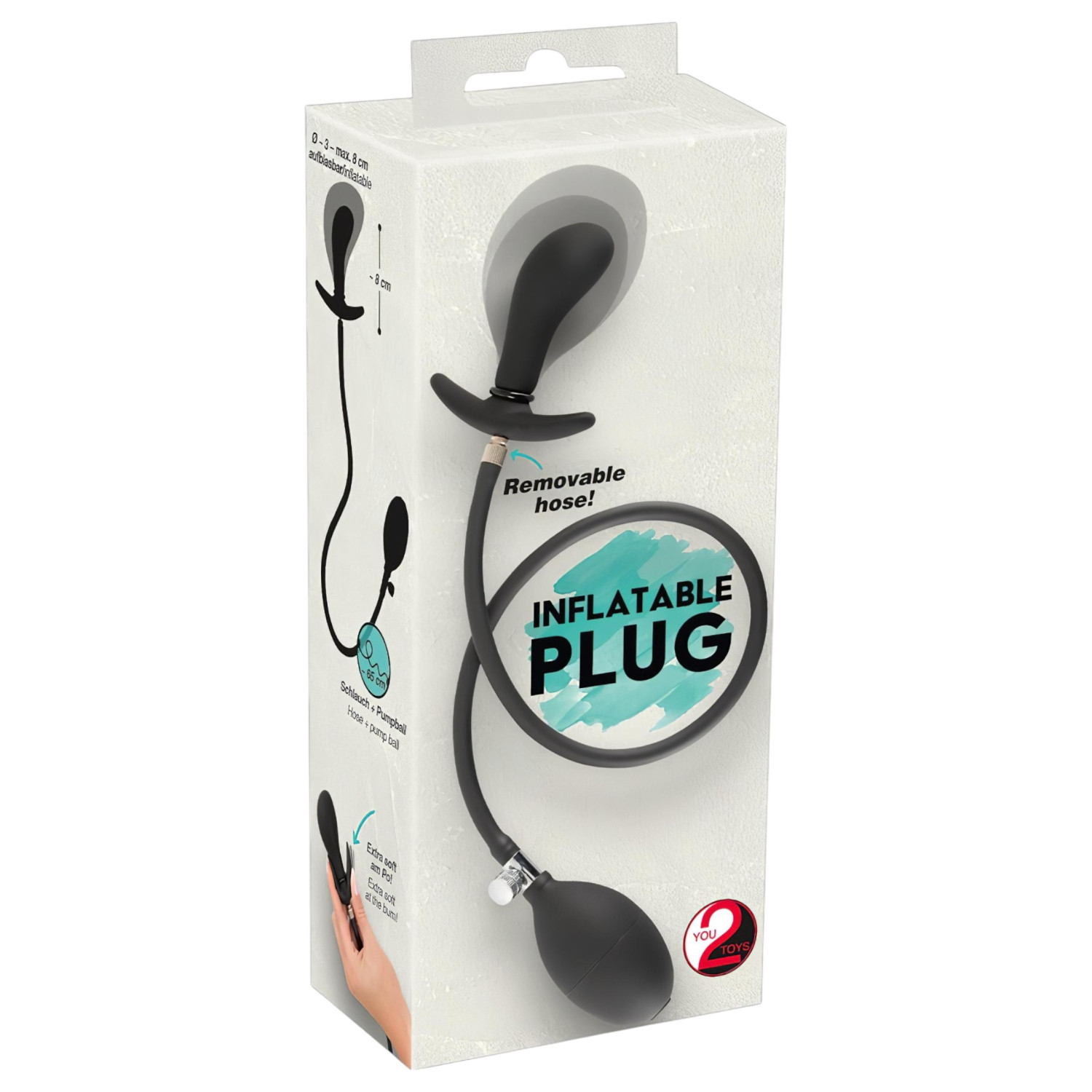 You2Toys - nafukovací anální roztahovací plug (černý)