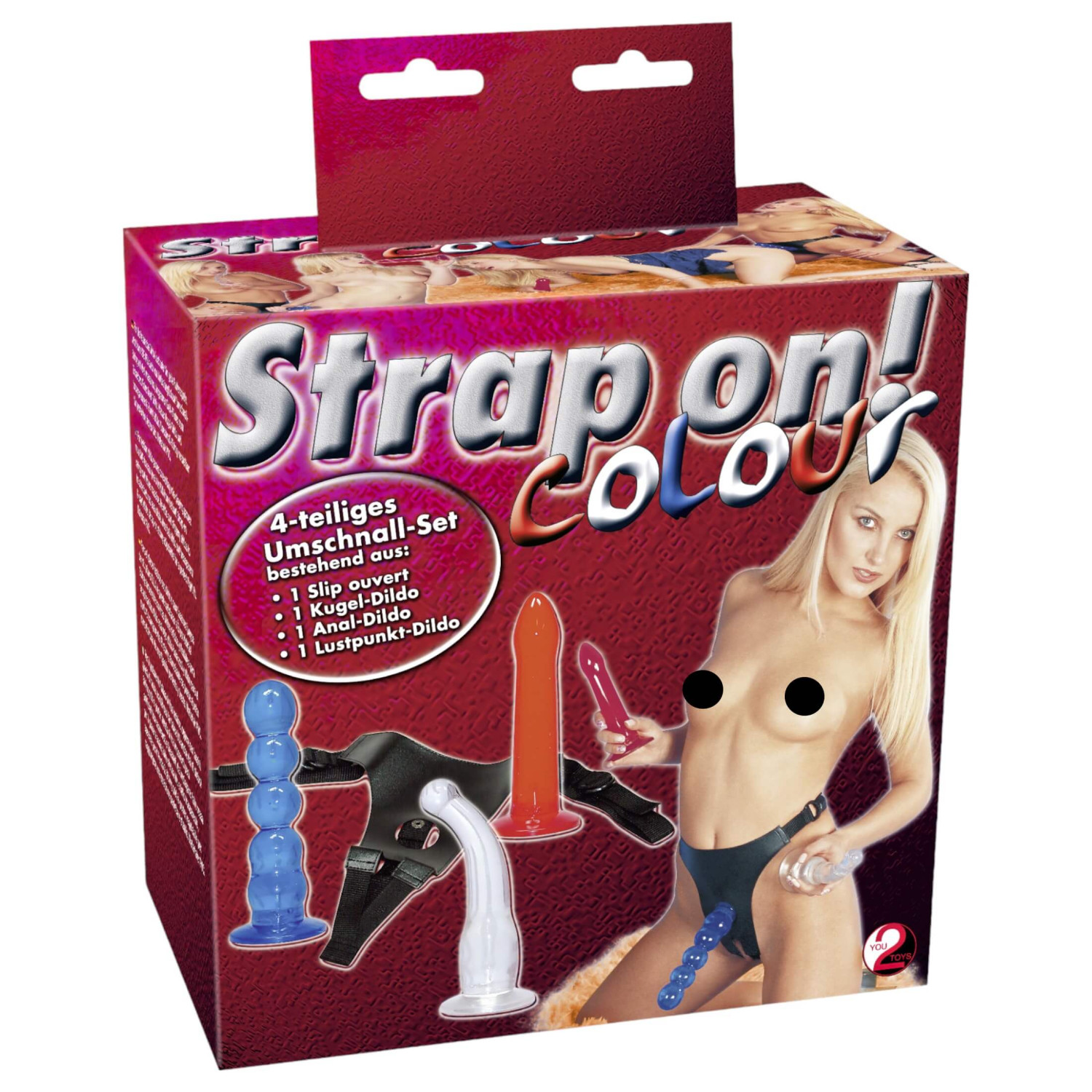 You2Toys - připínací dildo sada - barevné