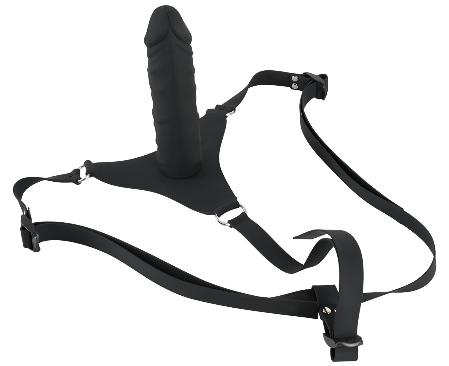 You2Toys - silikonový připínací dildo - černé