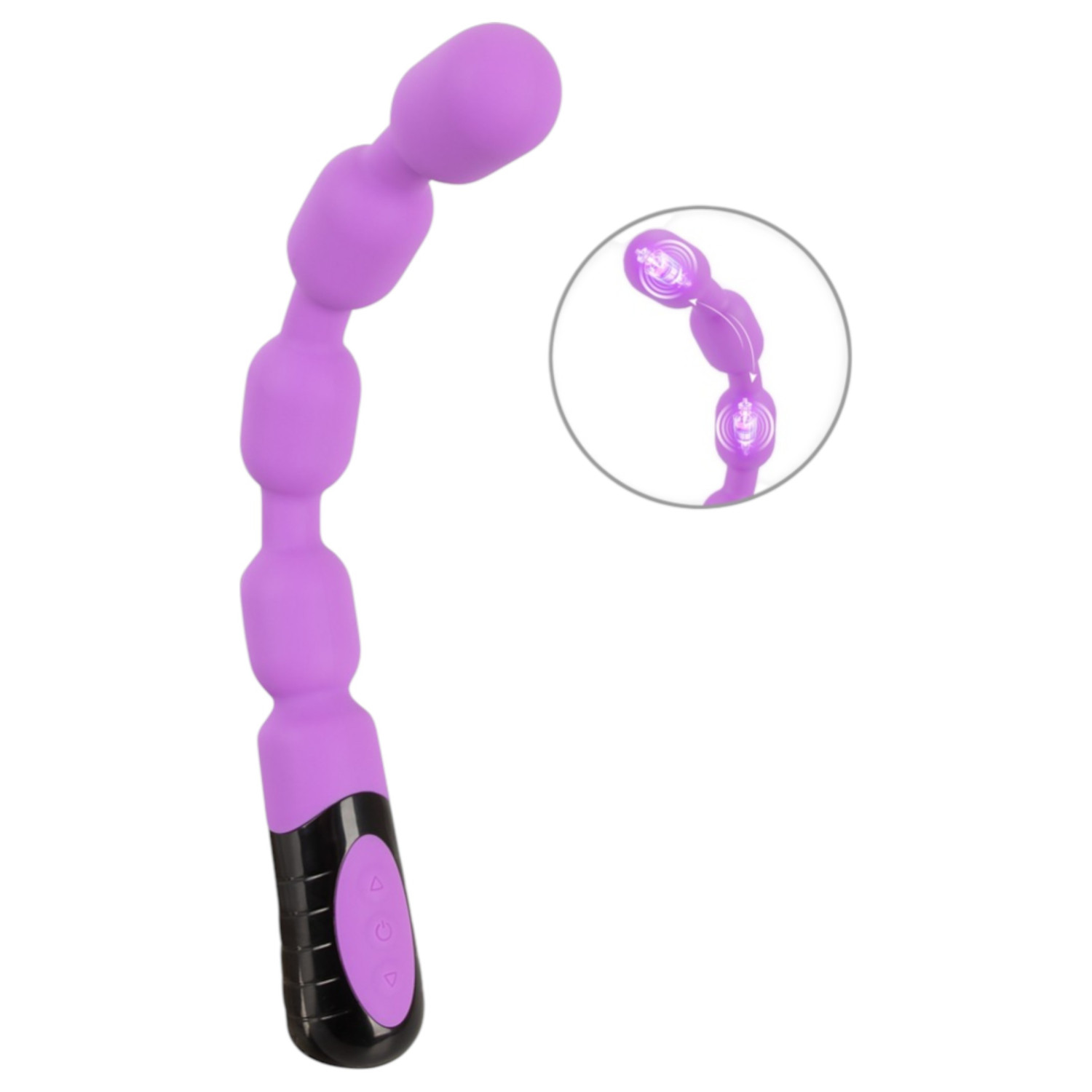You2Toys - vibrátor na G a P bod s perličkami - fialový