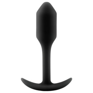 b-Vibe Snug Plug 1 - anální kolík s vnitřním závažím (55 g) - černý