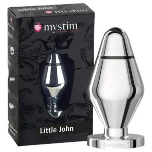 mystim Little John - malý elektro anální kolík (stříbrný)