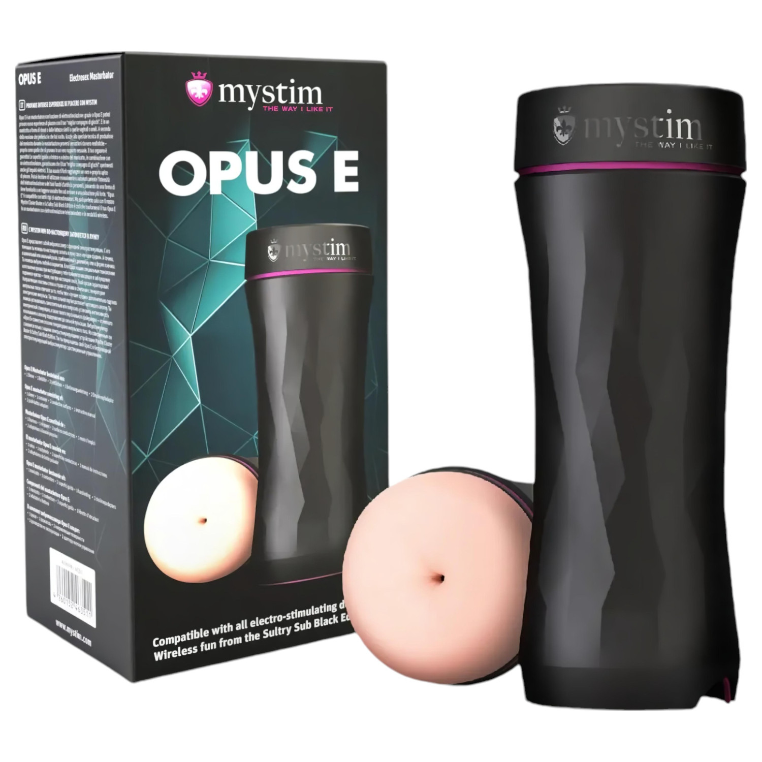 mystim Opus E Anus - elektro umělý anální masturbátor (přírodní‑černý)