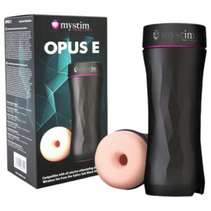 mystim Opus E Donut - elektro masturbátor (přírodní‑černý)