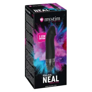 mystim Real Deal Neal E-Stim - elektro vibrátor s aku - černý