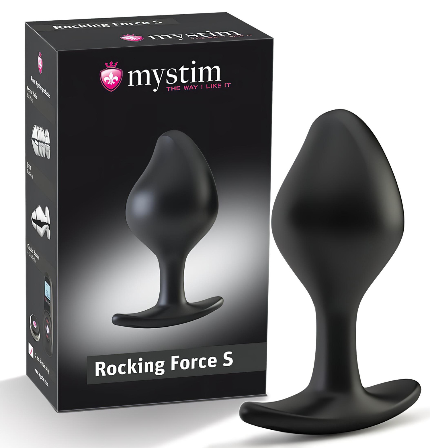 mystim Rocking Force S - elektro anální kolík - malý (černý)