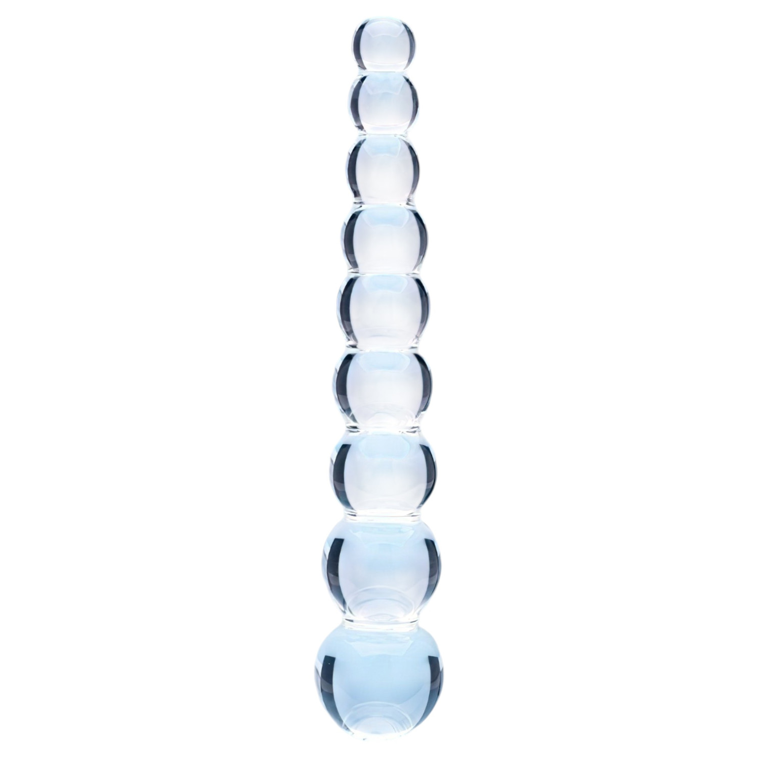 Clarity Elysian Pearls - skleněné dildo s perlami (průhledné)