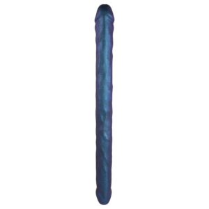 Strap-on-me - dvojité dildo - modrý metalický