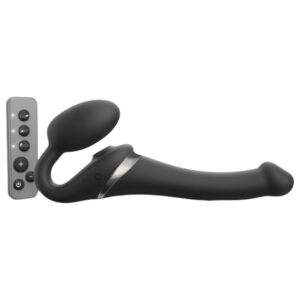 Strap-on-me - strap-on vibrátor s pulzací vzduchu - černý