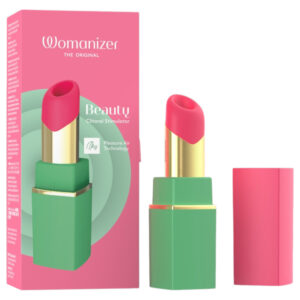 Womanizer Beauty - stimulátor klitorisu s vlnami vzduchu ve tvaru rtěnky (zelený)