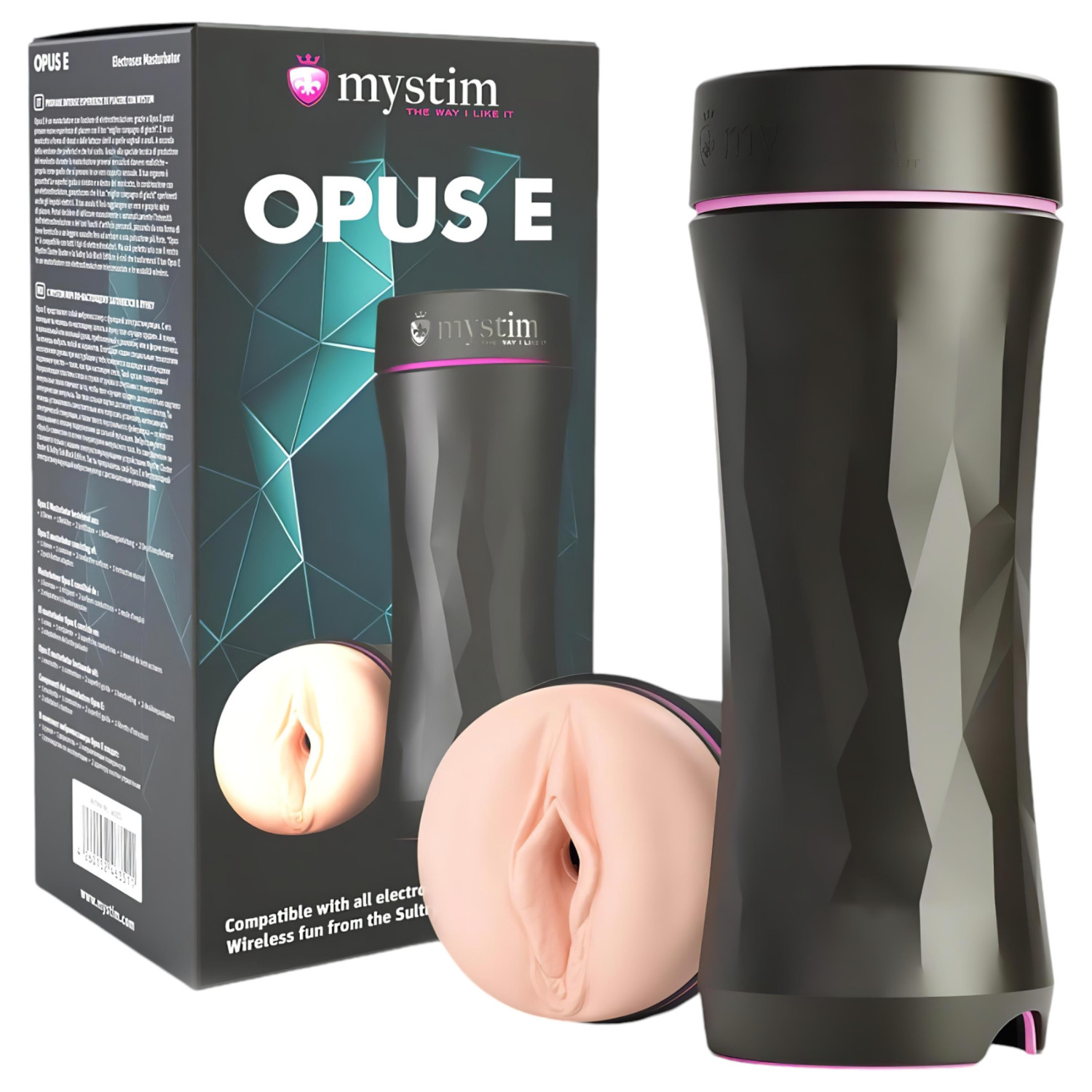mystim Opus E Vagina - elektro umělá vagína (přírodní‑černá)