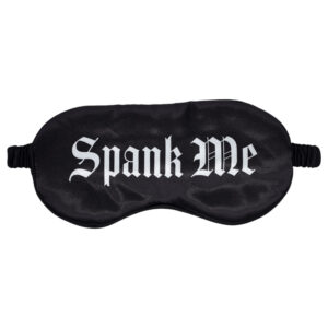 Au! - saténová oční maska s nápisem „Spank Me“ (černá)