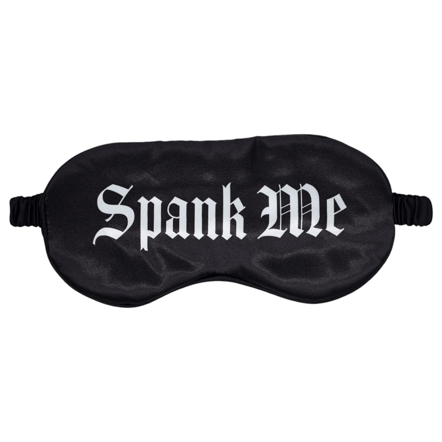 Au! - saténová oční maska s nápisem „Spank Me“ (černá)