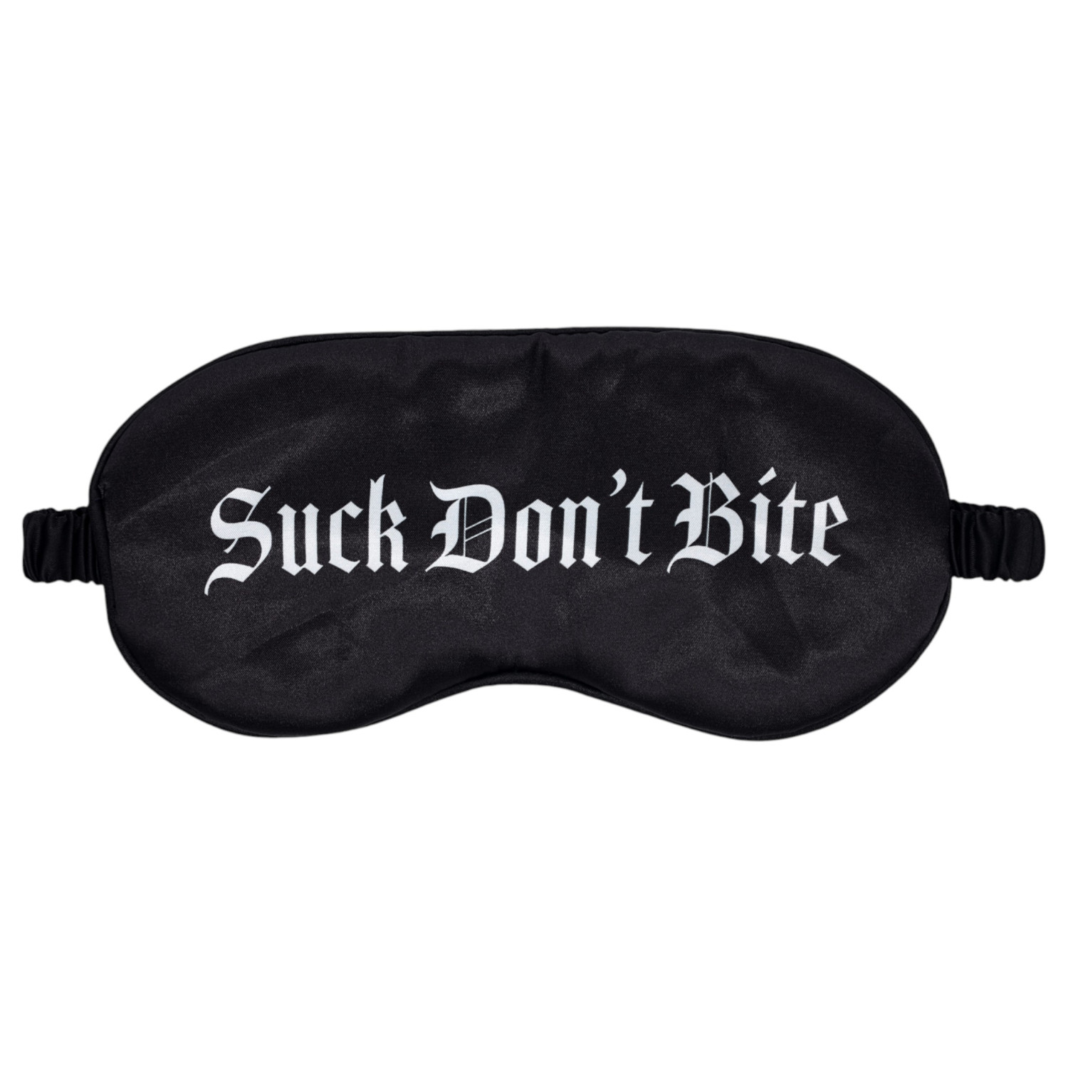 Au! - saténová oční maska s nápisem „Suck Don't Bite“ (černá)