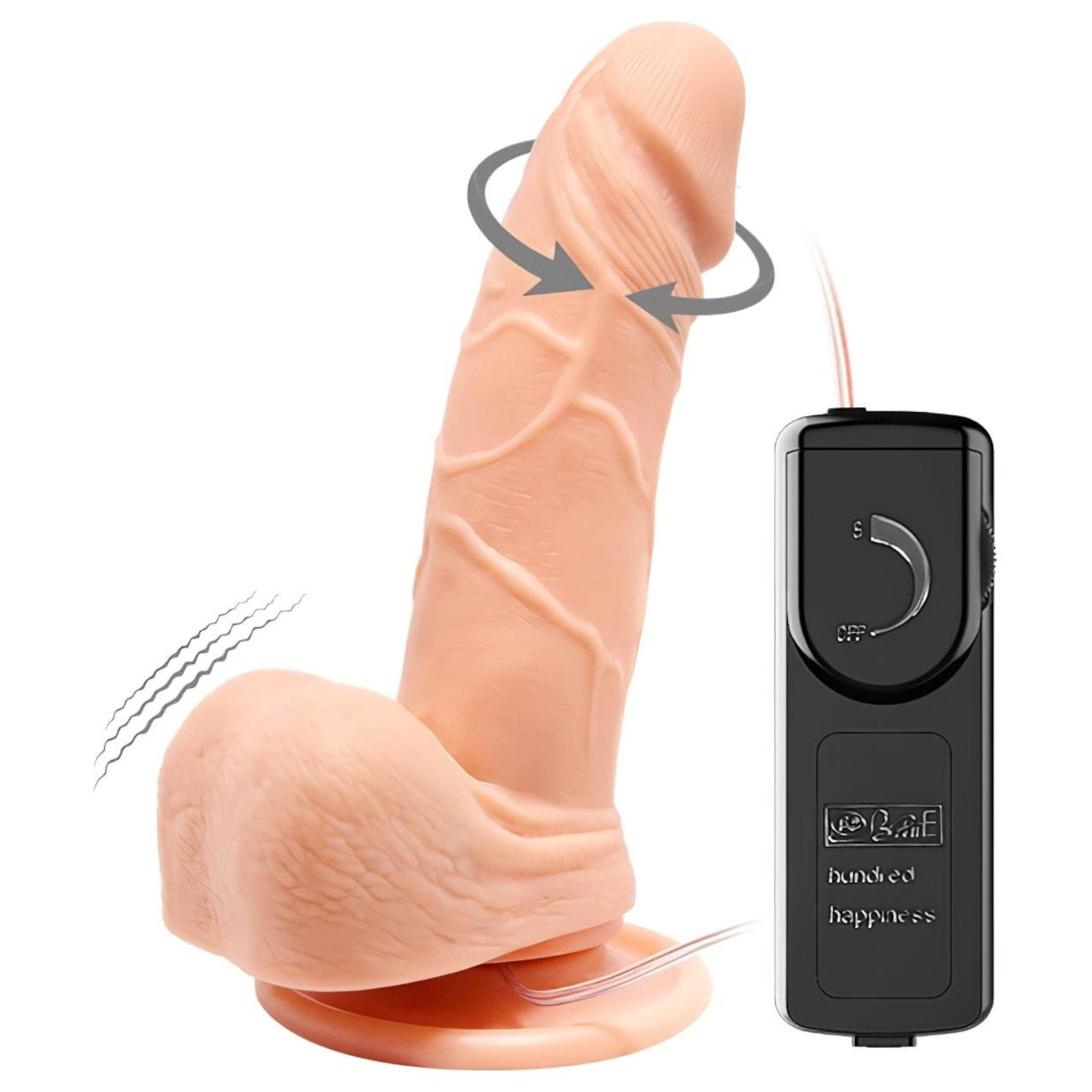 Baile Barbara Mark - realistický rotační vibrátor - 15 cm - tělová barva