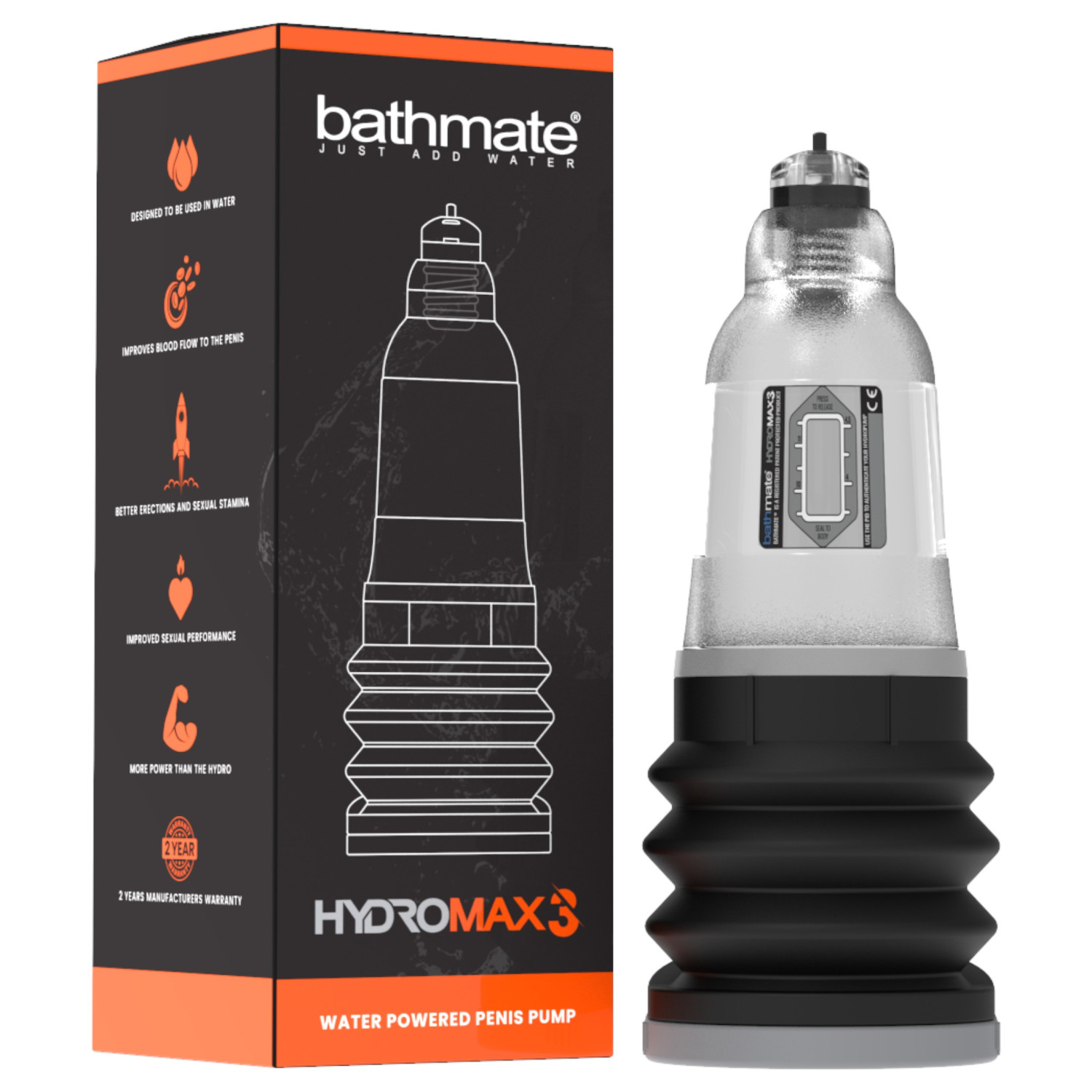 Bathmate Hydromax3 - hydropumpa (průhledná)