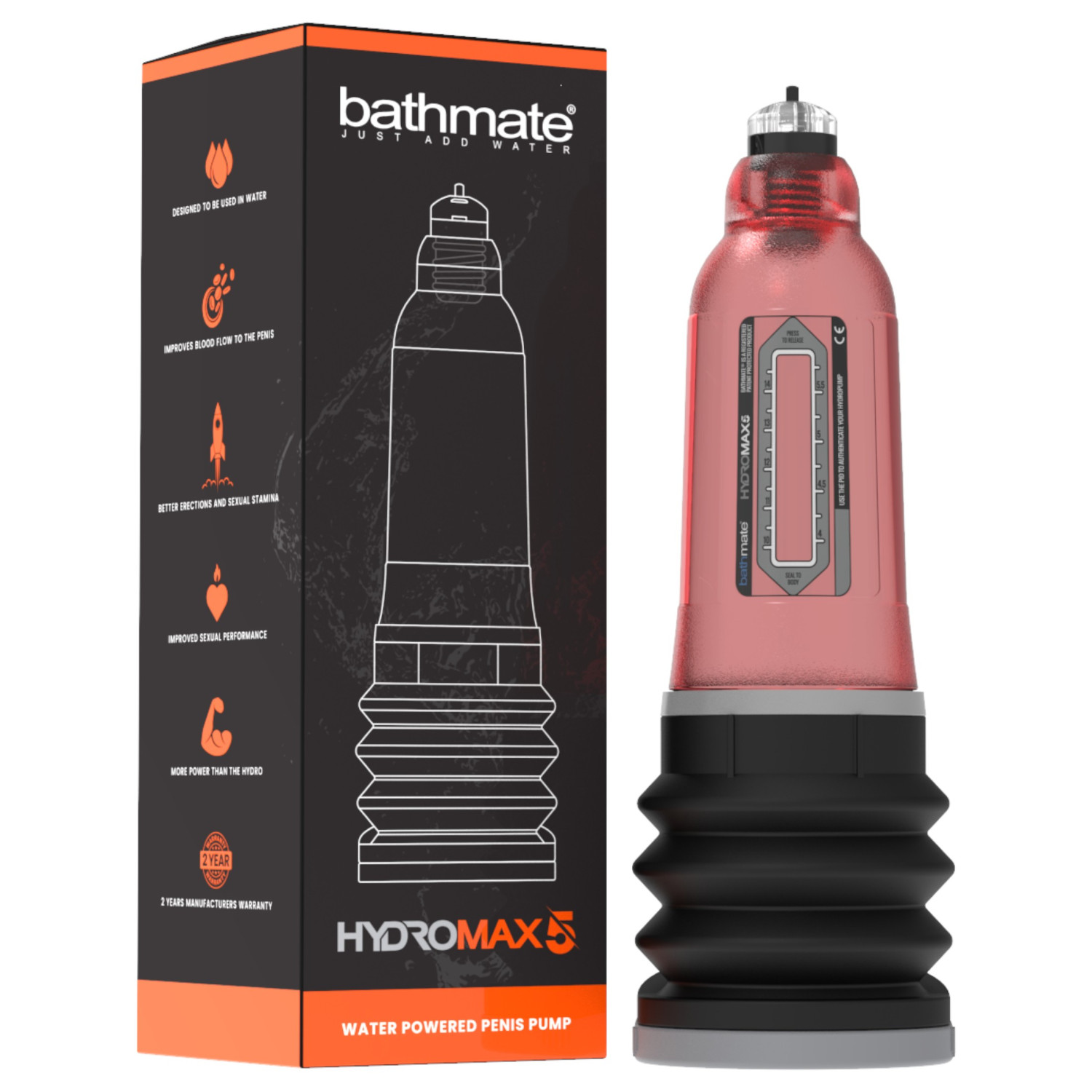 Bathmate Hydromax5 - hydropumpa (červená)