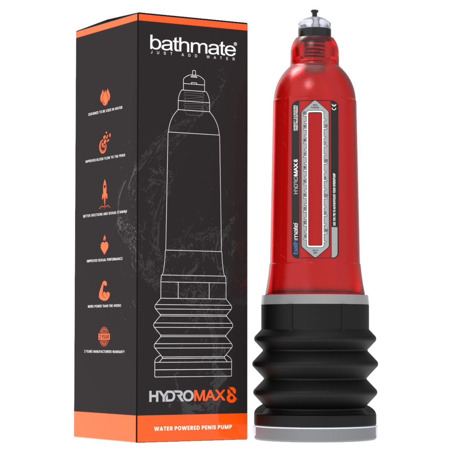 Bathmate Hydromax8 - hydropumpa (červená)