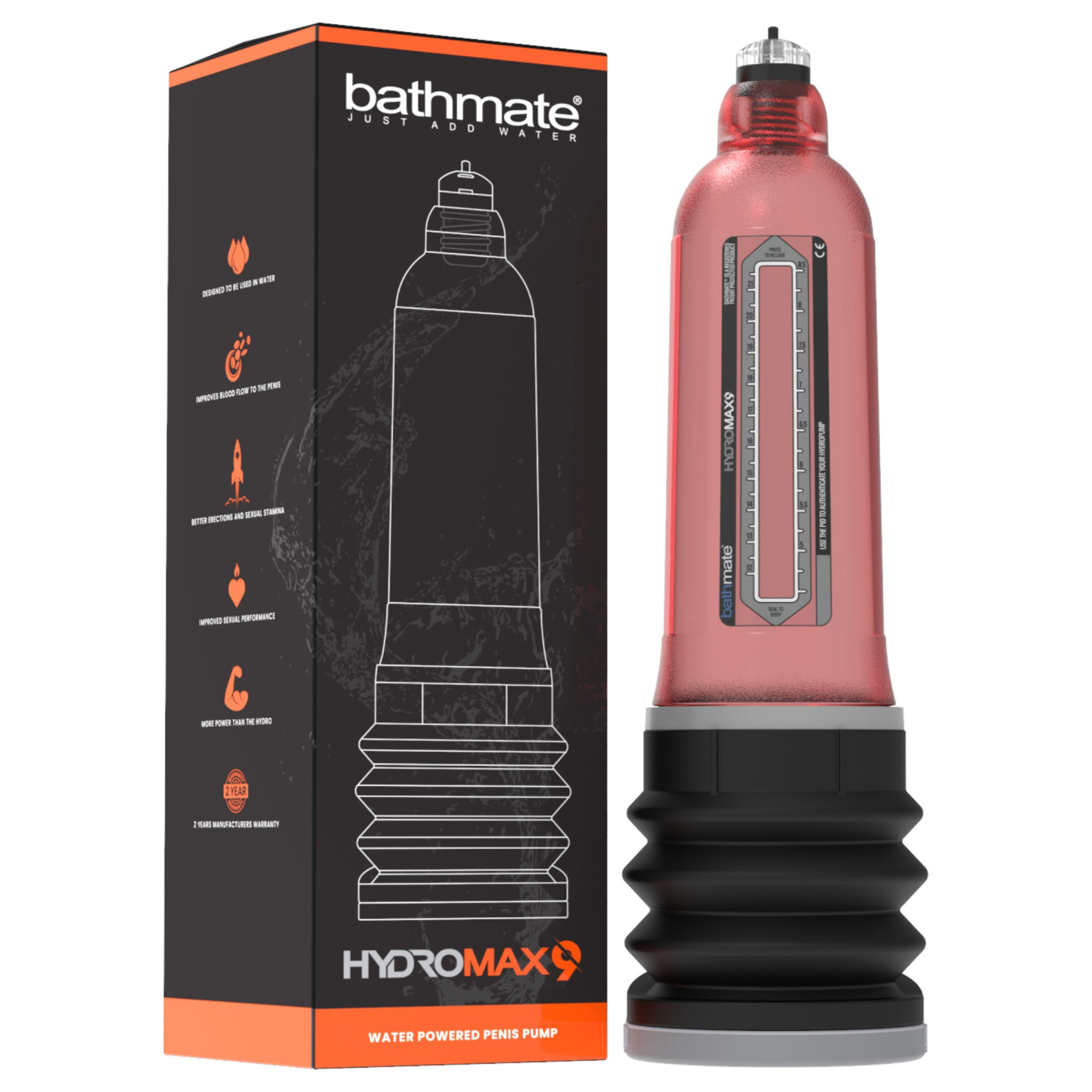Bathmate Hydromax9 - hydropumpa (červená)