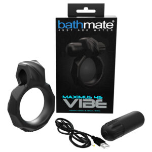 Bathmate Maximus Vibe 45 - akumulátorový vibrační erekční kroužek (černý)