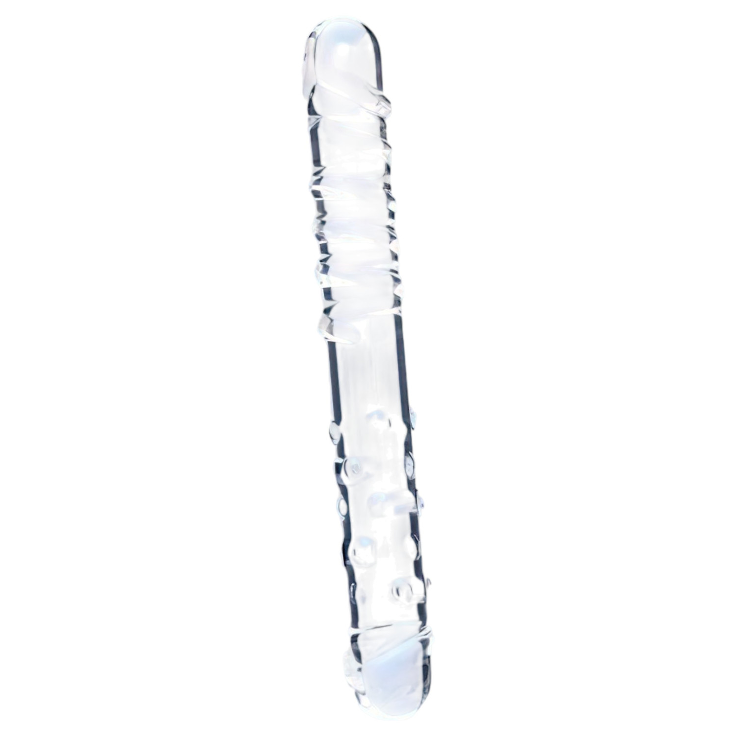 Clarity - oboustranné skleněné dildo - průhledné