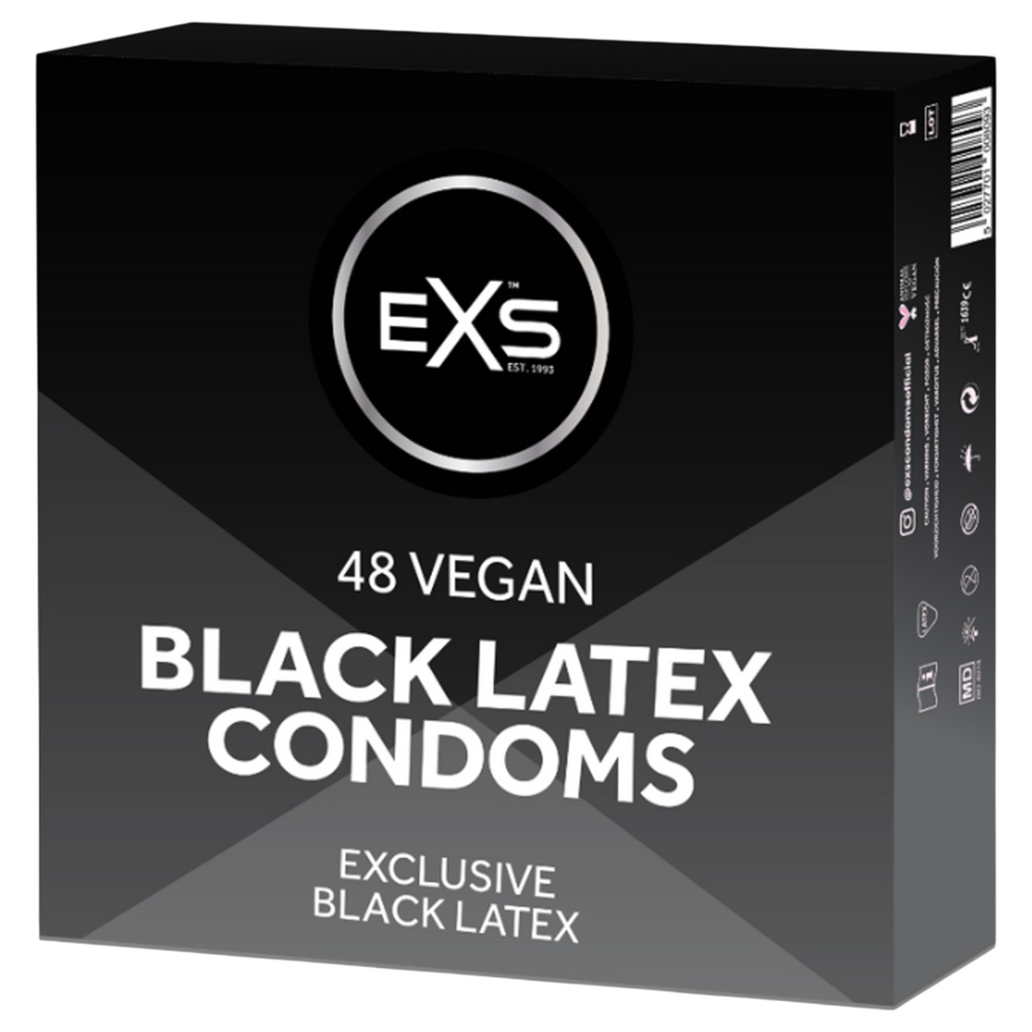 EXS Black - černé kondomy (48 ks)
