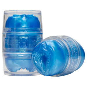Fleshlight Quickshot Vantage - průhledný dvojitý masturbátor (modrý)