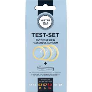 Mister Size Test-Set - zkušební sada kondomů s měřicí páskou (3 ks)