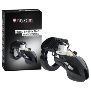 Mystim - elektro klec na penis - Black Edition - Pubic Enemy No 1