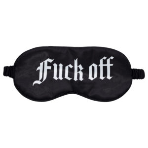Ouch! - saténová maska na oči s nápisem „Fuck Off“ (černá)